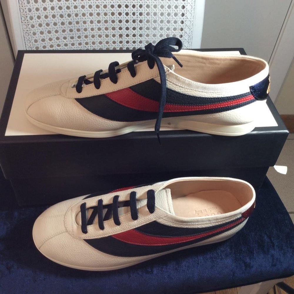 Gucci Man Sneakers Hebron White Leather DM81 - Picture 8 of 15